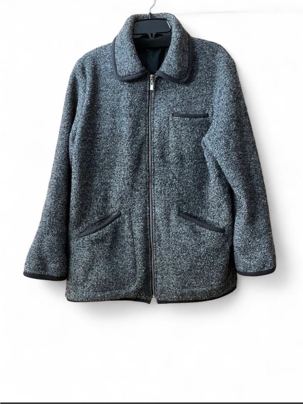 Braetan Grey Textured Zip-Up for women